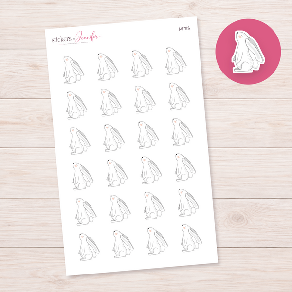 White Rabbit Looking Up Planner Stickers | I-4713