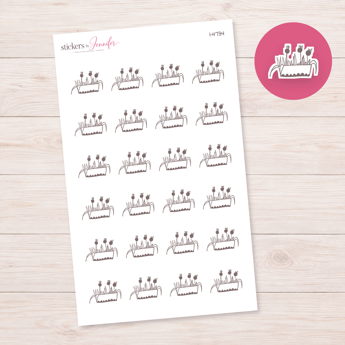 Flower Window Box Planner Stickers | I-4734