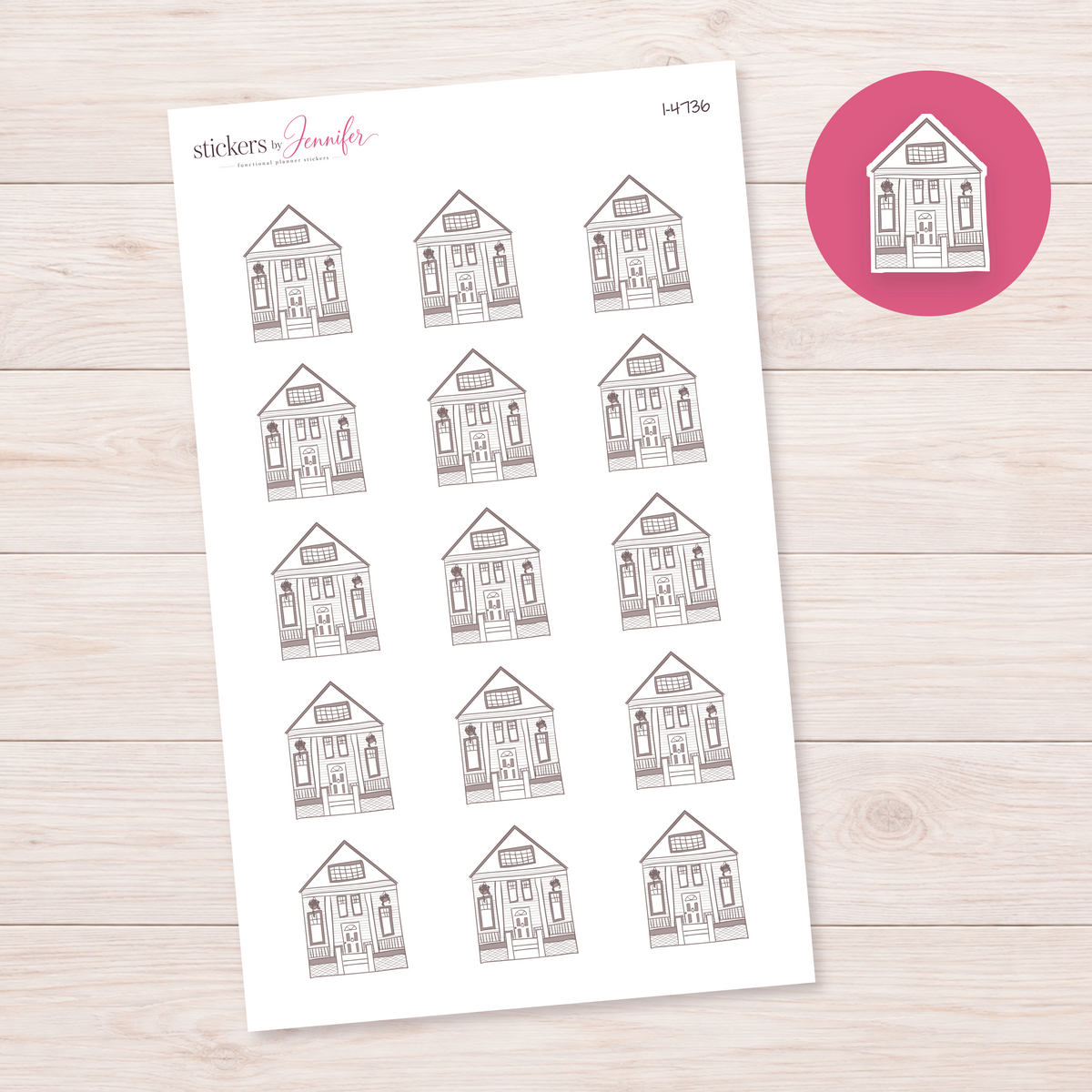 Porch House Illustration Planner Stickers | I-4736