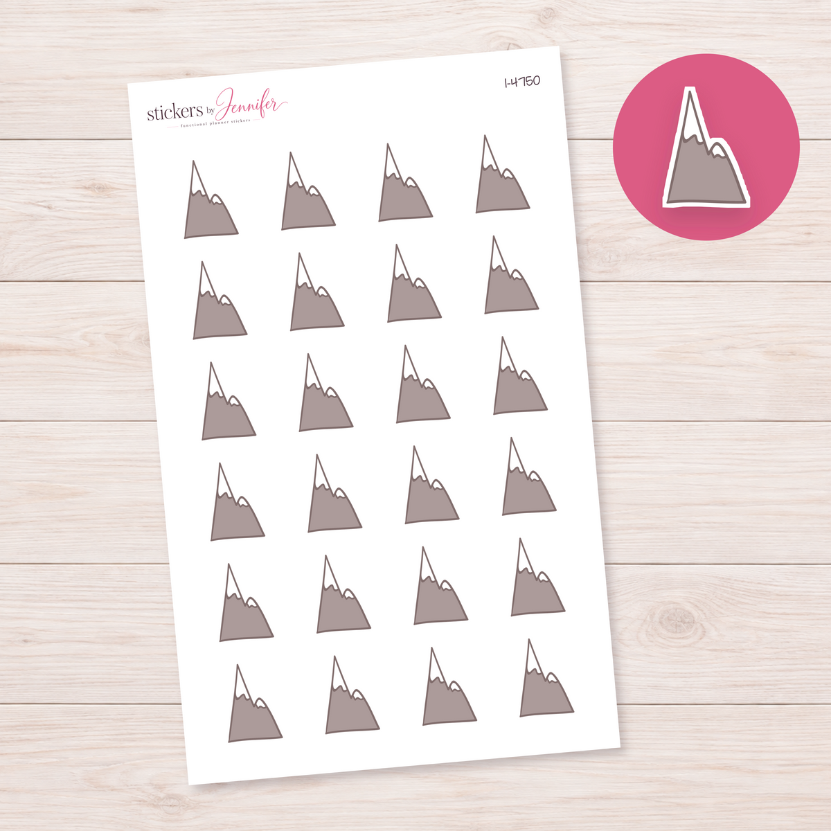 Twin Snowcap Mountains Planner Stickers | I-4750