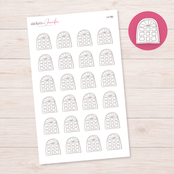 Arched Door Outline Planner Stickers | I-4781