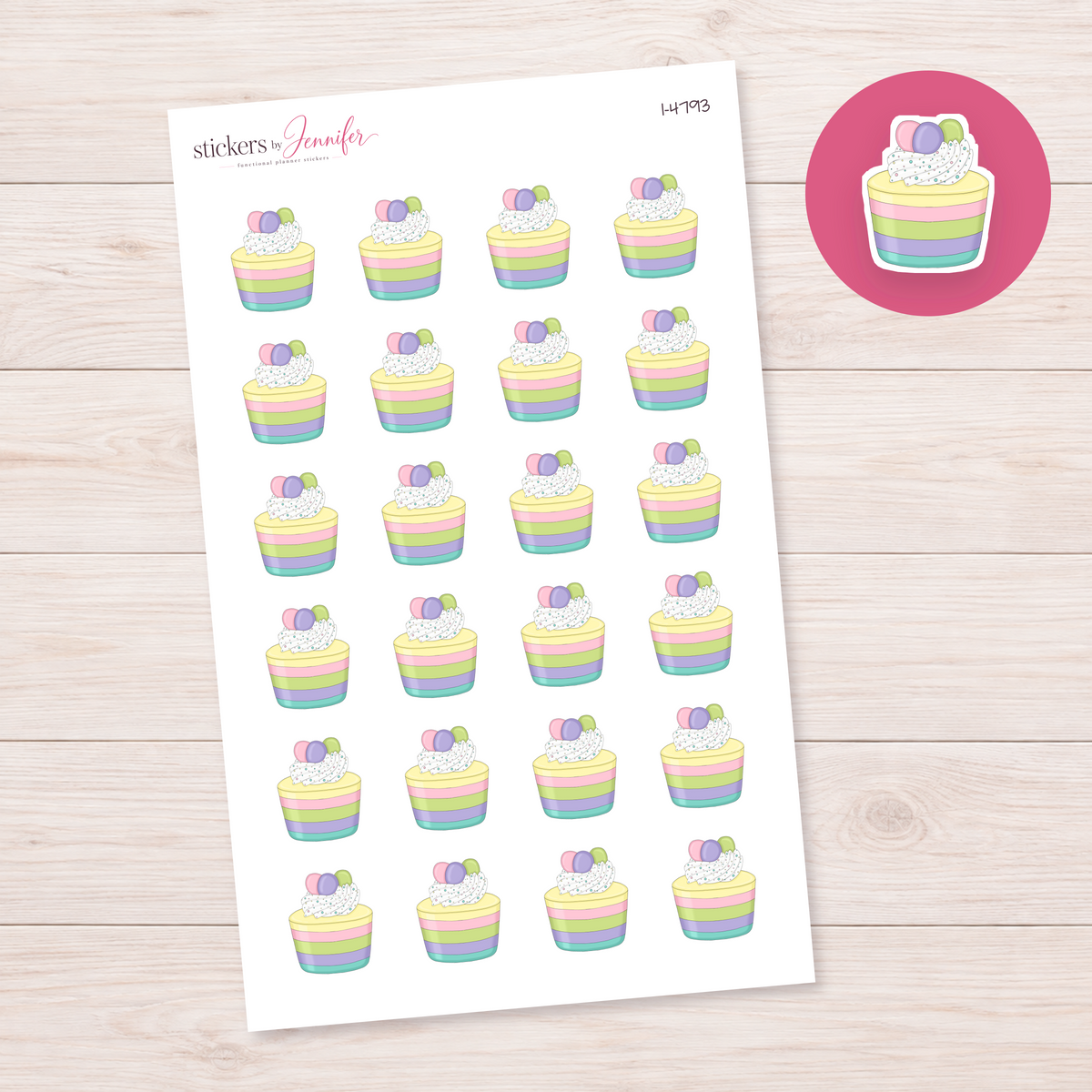 Pastel Easter Dessert Planner Stickers | I-4793