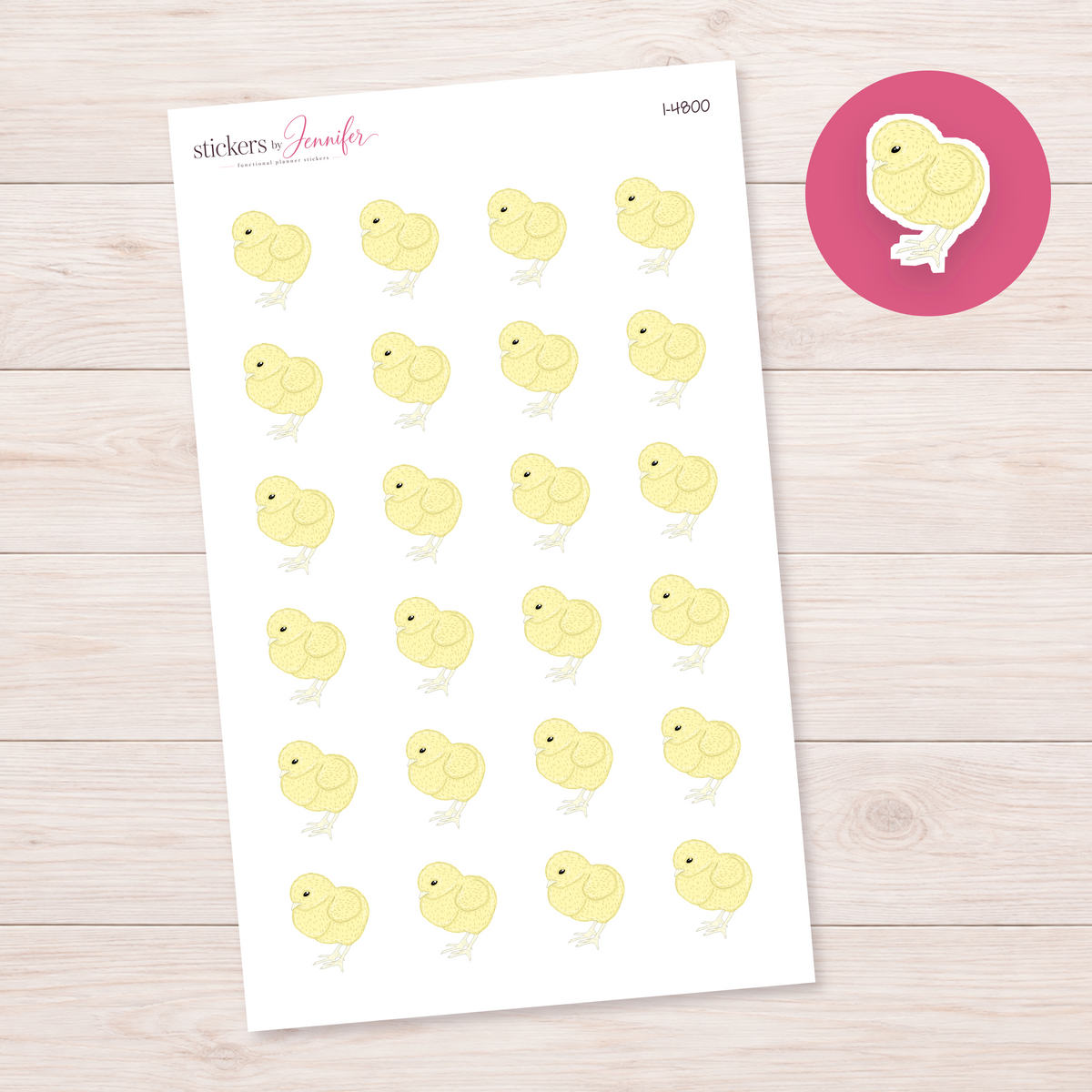 Fluffy Yellow Chick Planner Stickers | I-4800