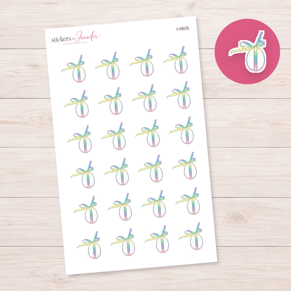 Pastel Ribbon Ornament Planner Stickers | I-4805