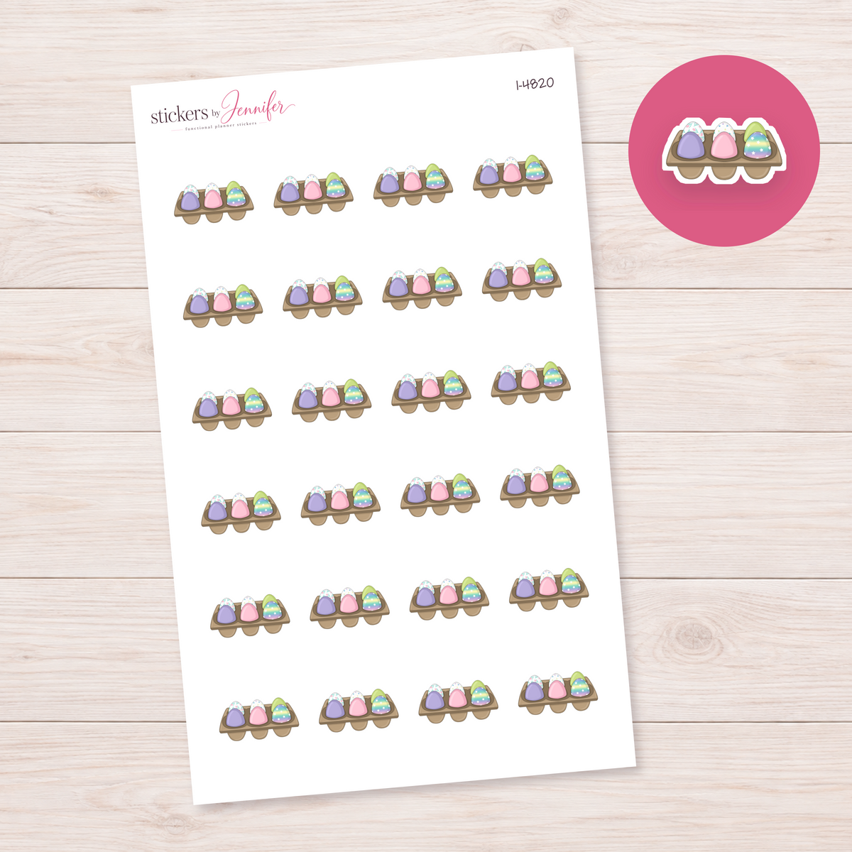 Decorated Easter Egg Carton Planner Stickers | I-4820