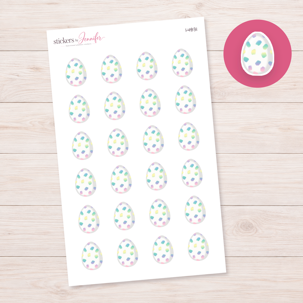 Pastel Speckled Easter Egg Planner Stickers | I-4831