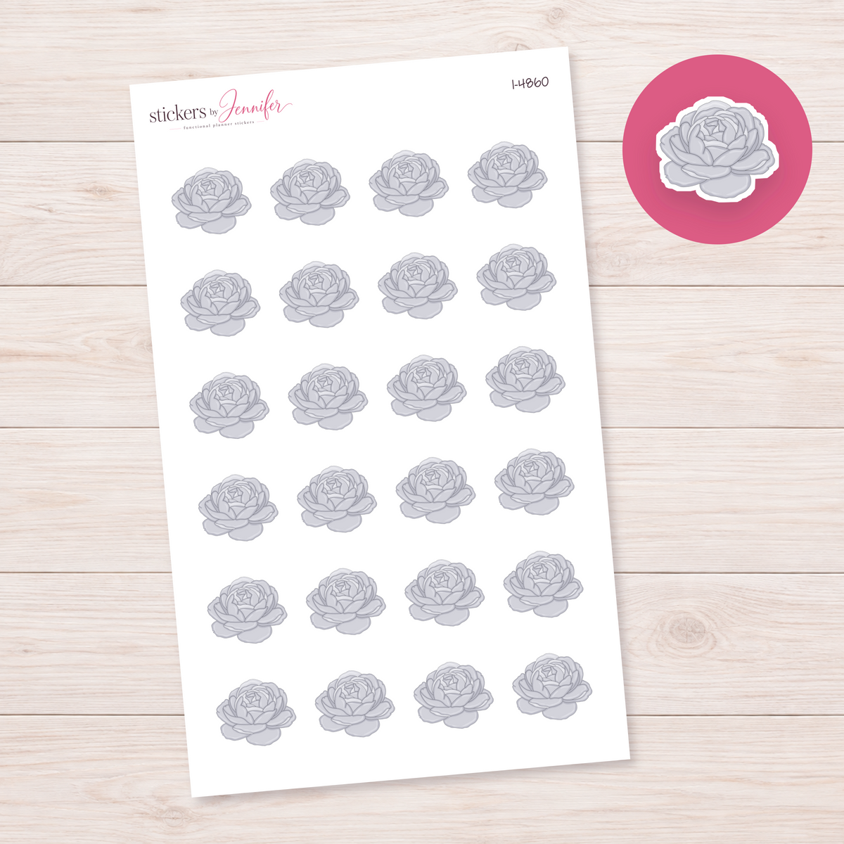 Pale Blue Rose Planner Stickers | I-4860