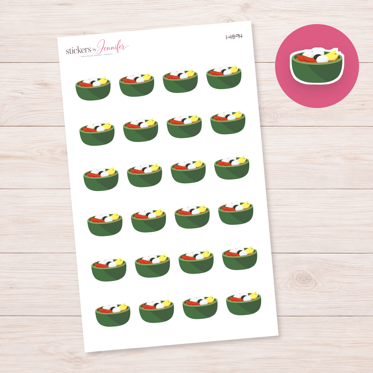 Asinan Bowl Planner Stickers | I-4894