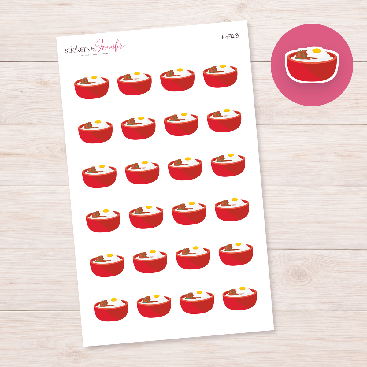 Gyudon Bowl Planner Stickers | I-4923