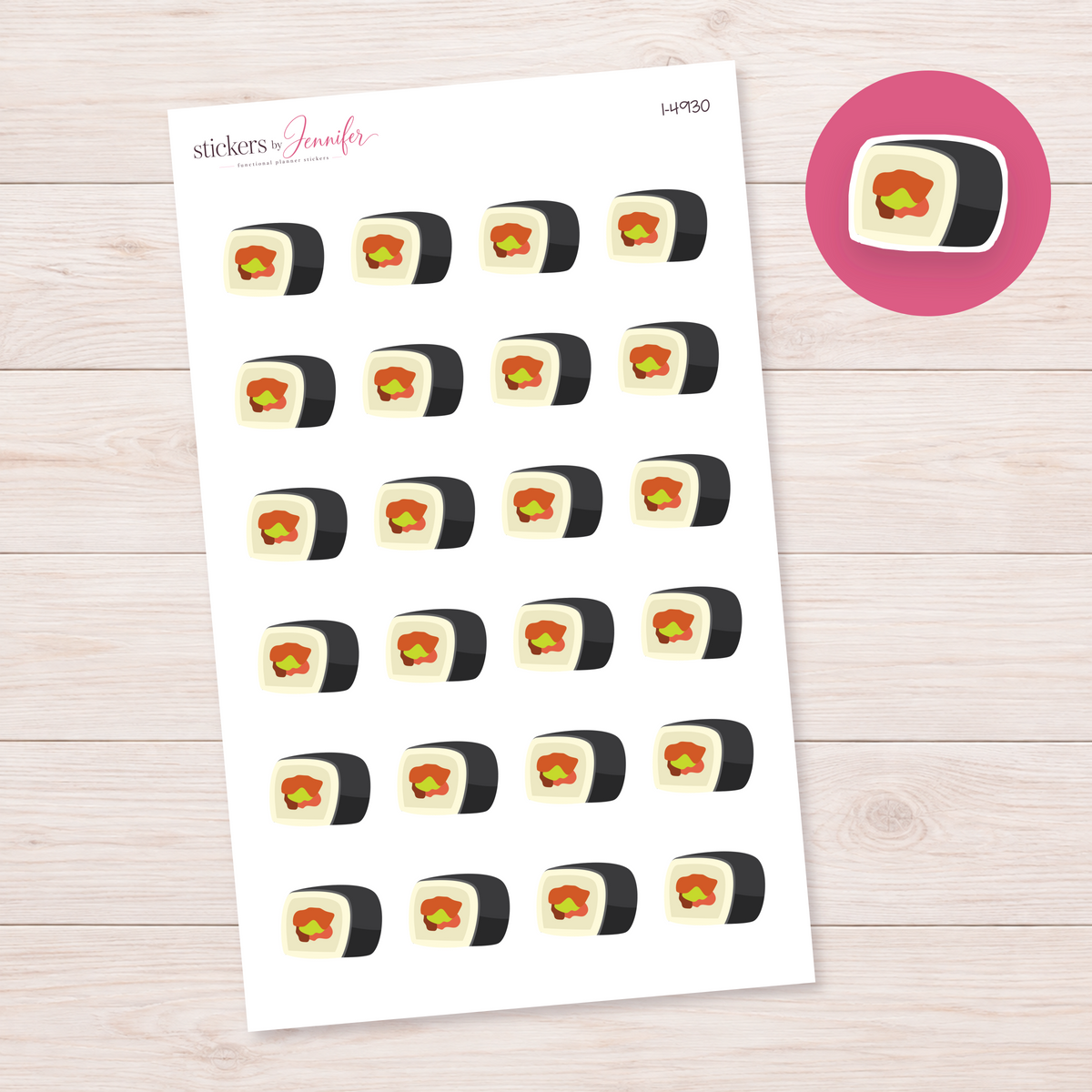 Kimbap Slice Planner Stickers | I-4930