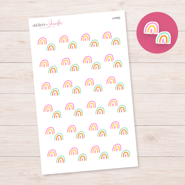 Pastel Rainbow Pair Planner Stickers | I-4955