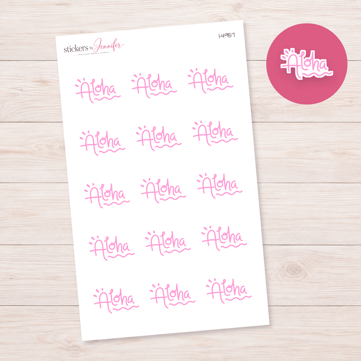 Aloha Lettering Planner Stickers | I-4957