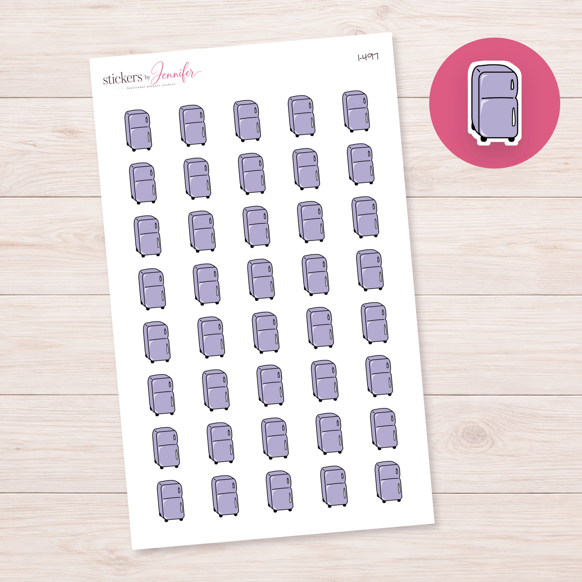 Lavender Refrigerator Planner Stickers | I-497