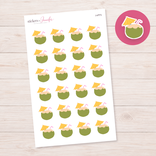 Coconut Drink Planner Stickers | I-4971