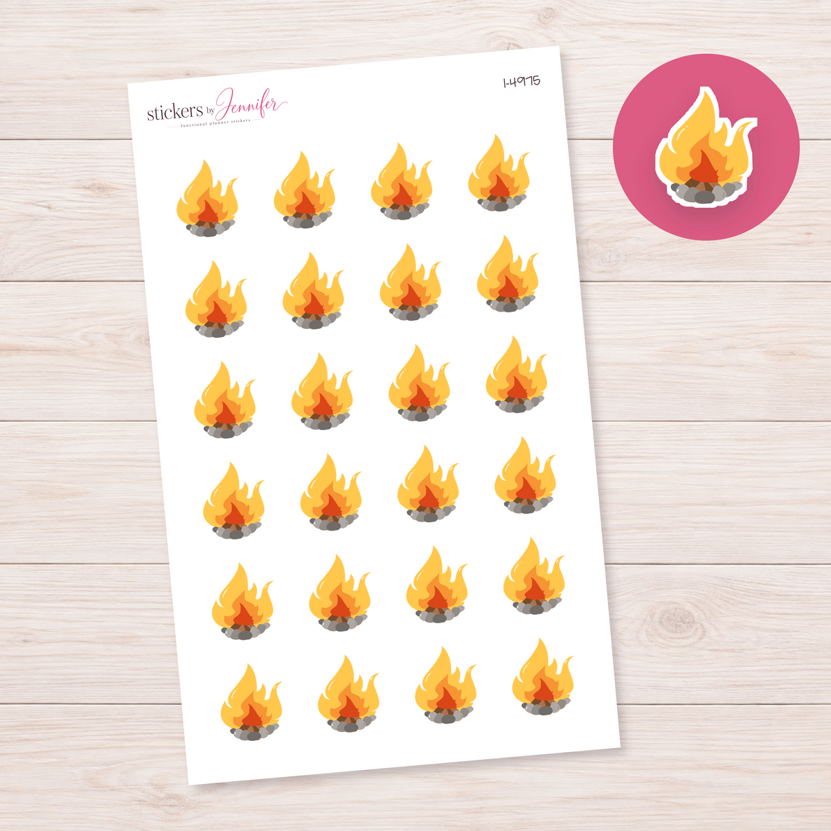 Bright Campfire Planner Stickers | I-4975