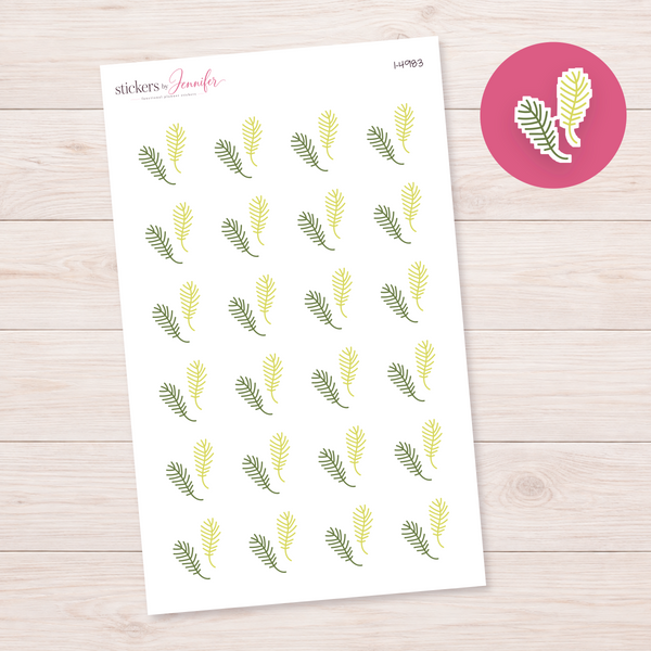 Two Green Fronds Planner Stickers | I-4983