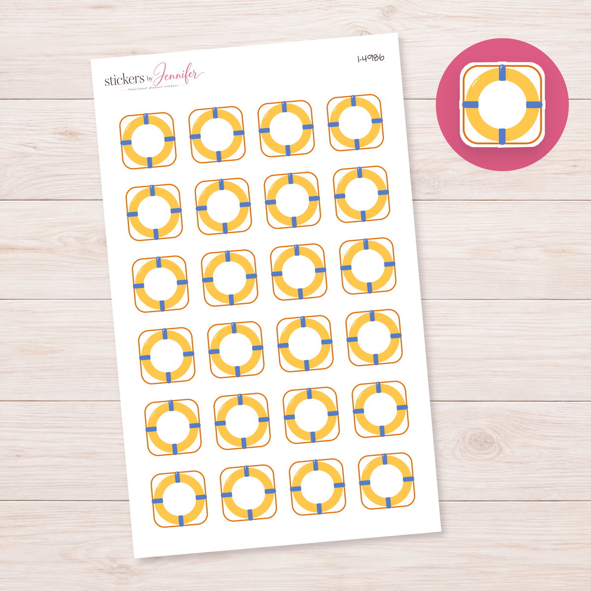 Life Ring Planner Stickers | I-4986