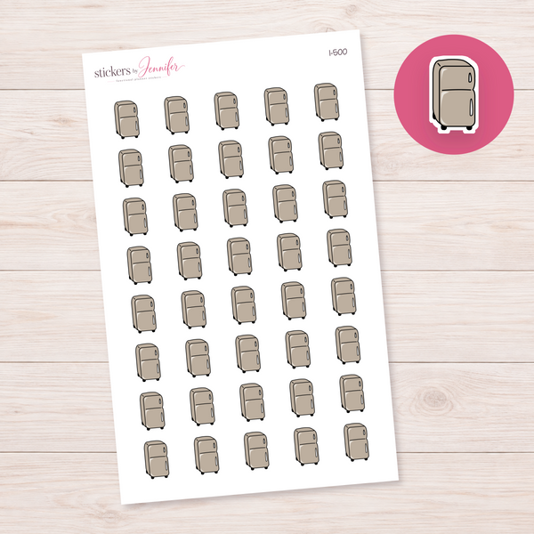 Taupe Refrigerator Planner Stickers | I-500