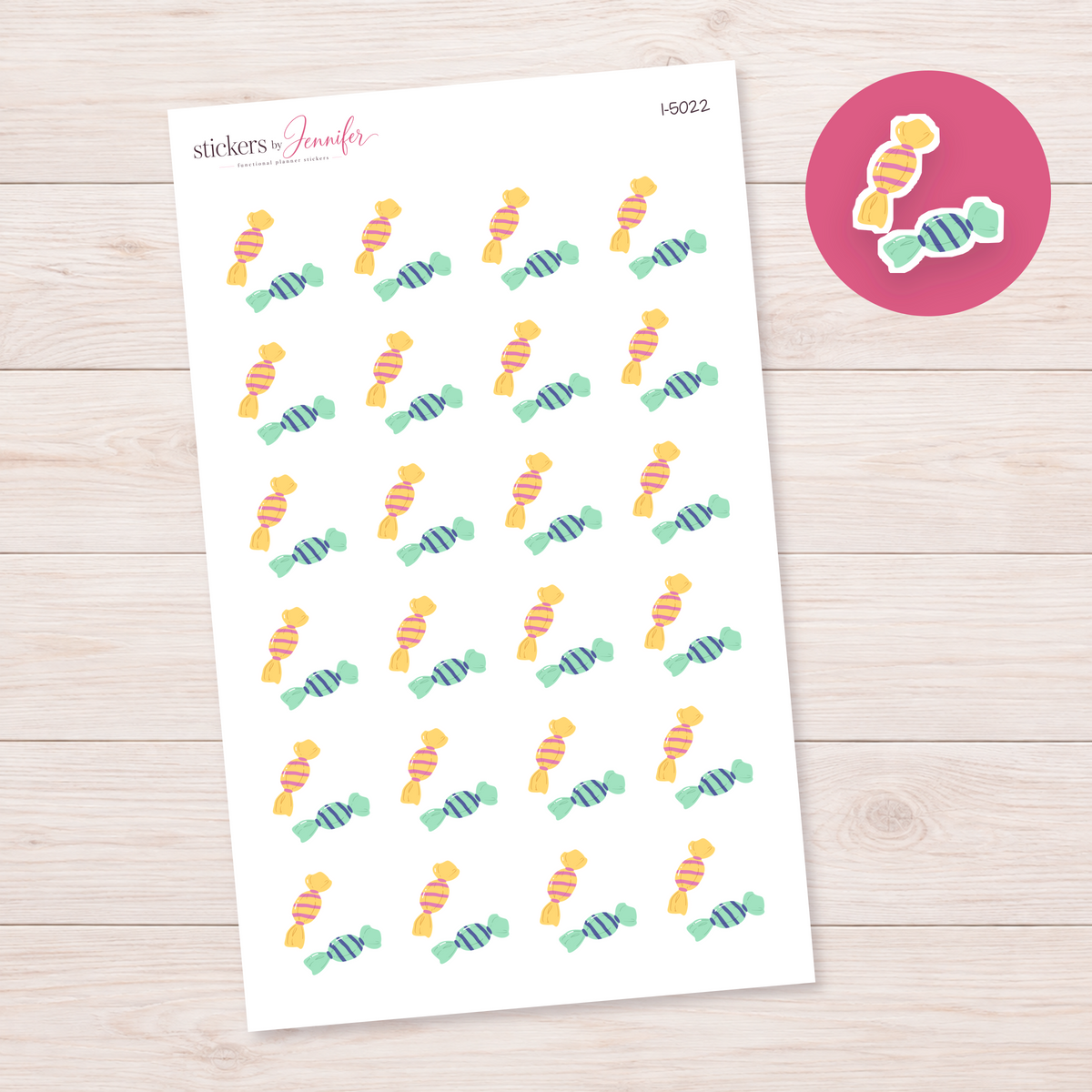 Wrapped Candy Pair Planner Stickers | I-5022