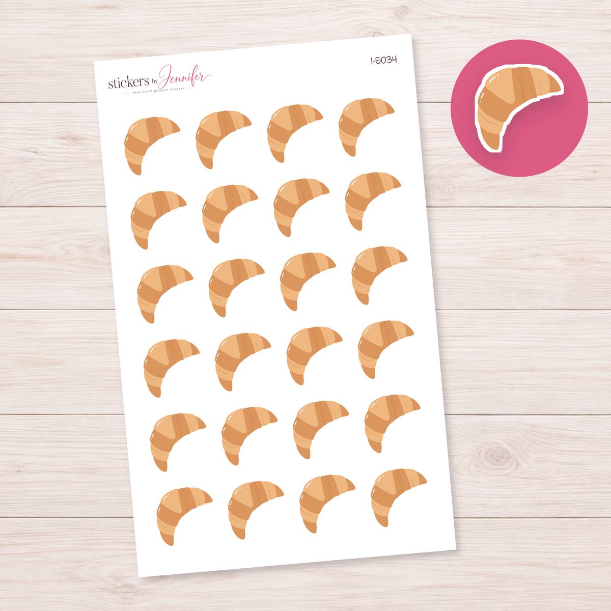 Golden Croissant Planner Stickers | I-5034