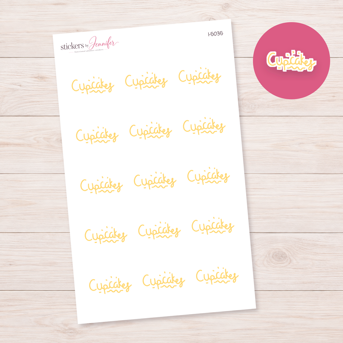 Cupcakes Lettering Planner Stickers | I-5035