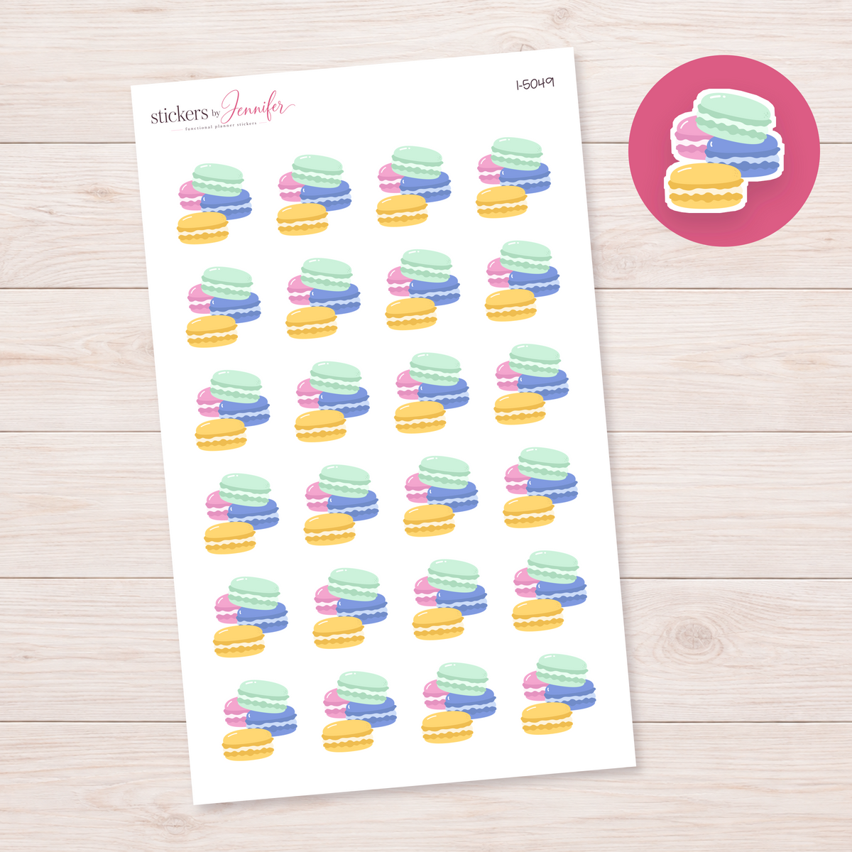 Pastel Macaron Stack Planner Stickers | I-5049