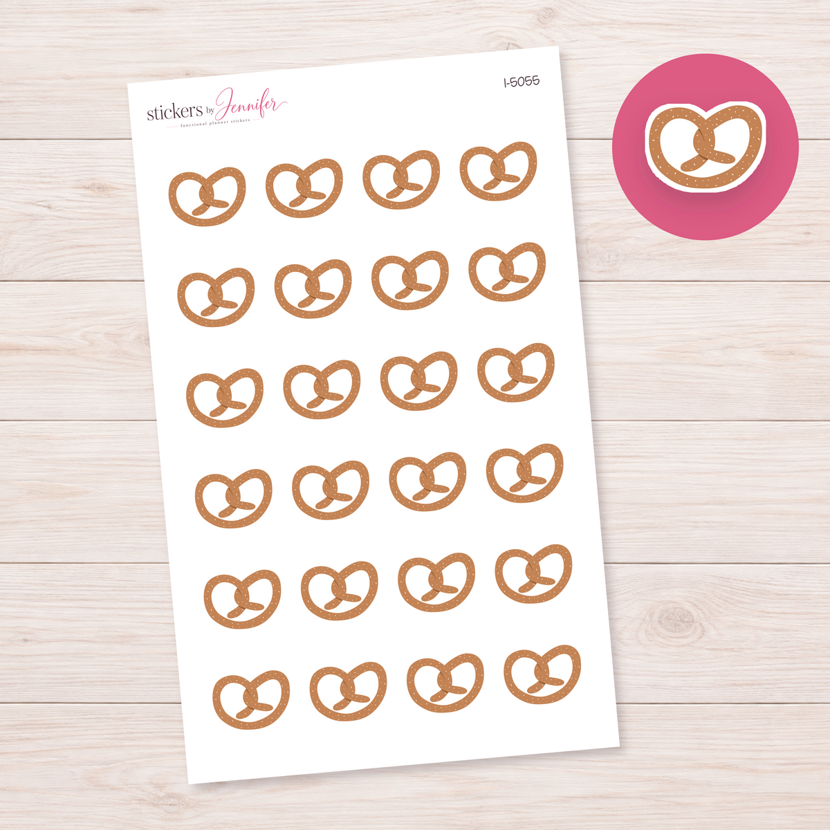 Salted Pretzel Planner Stickers | I-5055