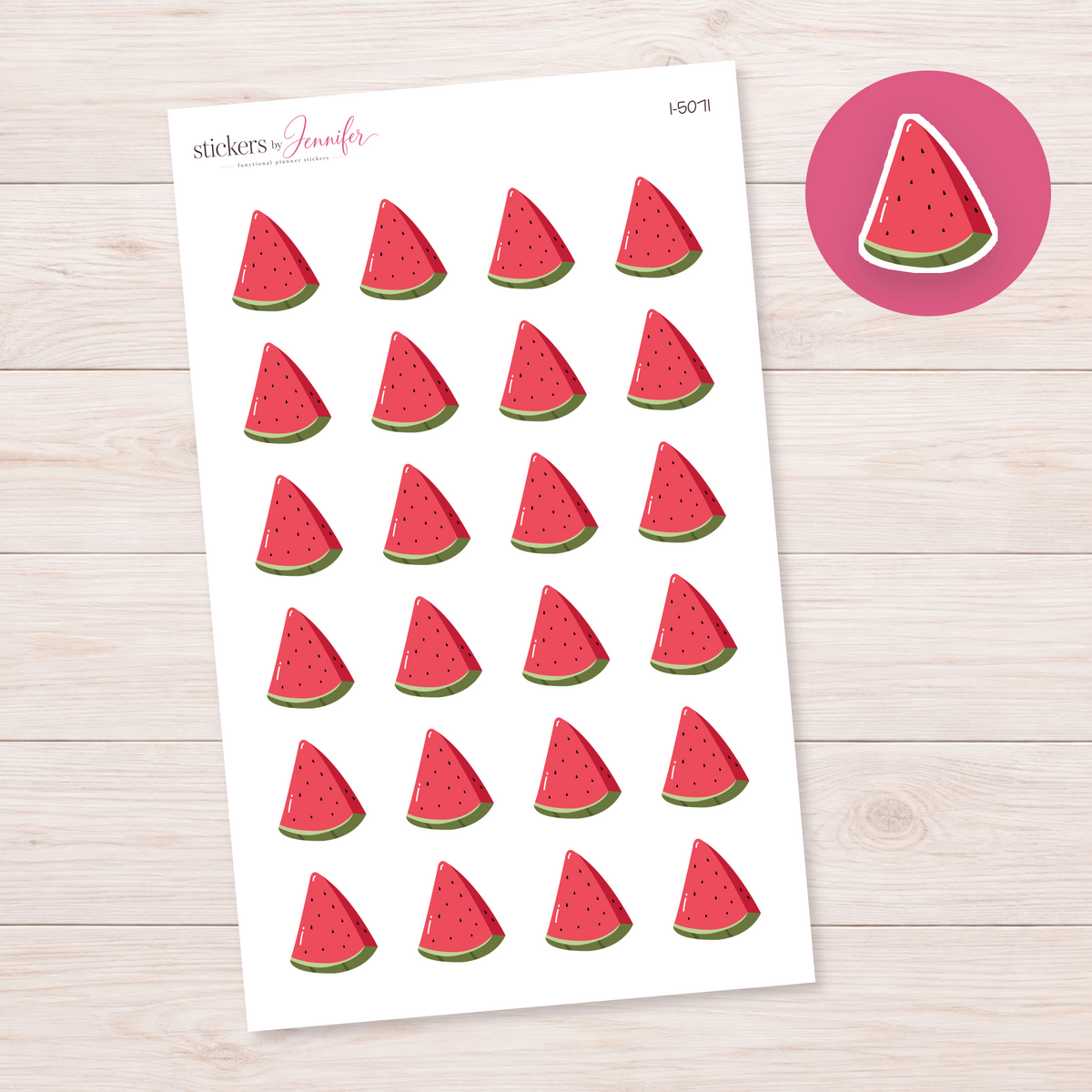Red Watermelon Slice Planner Stickers | I-5071