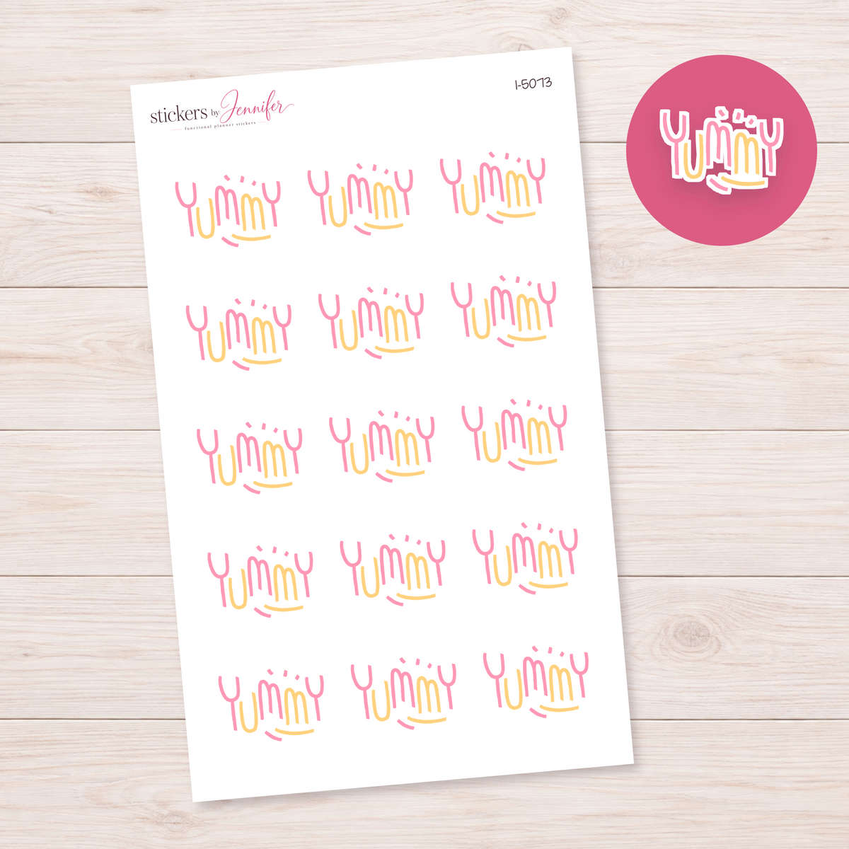 Pastel Yummy Lettering Planner Stickers | I-5073