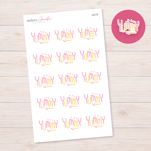 Pastel Yummy Lettering Planner Stickers | I-5073