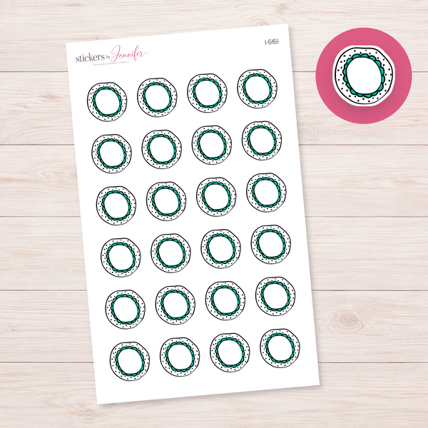 Teal Scalloped Plate Planner Stickers | I-5151