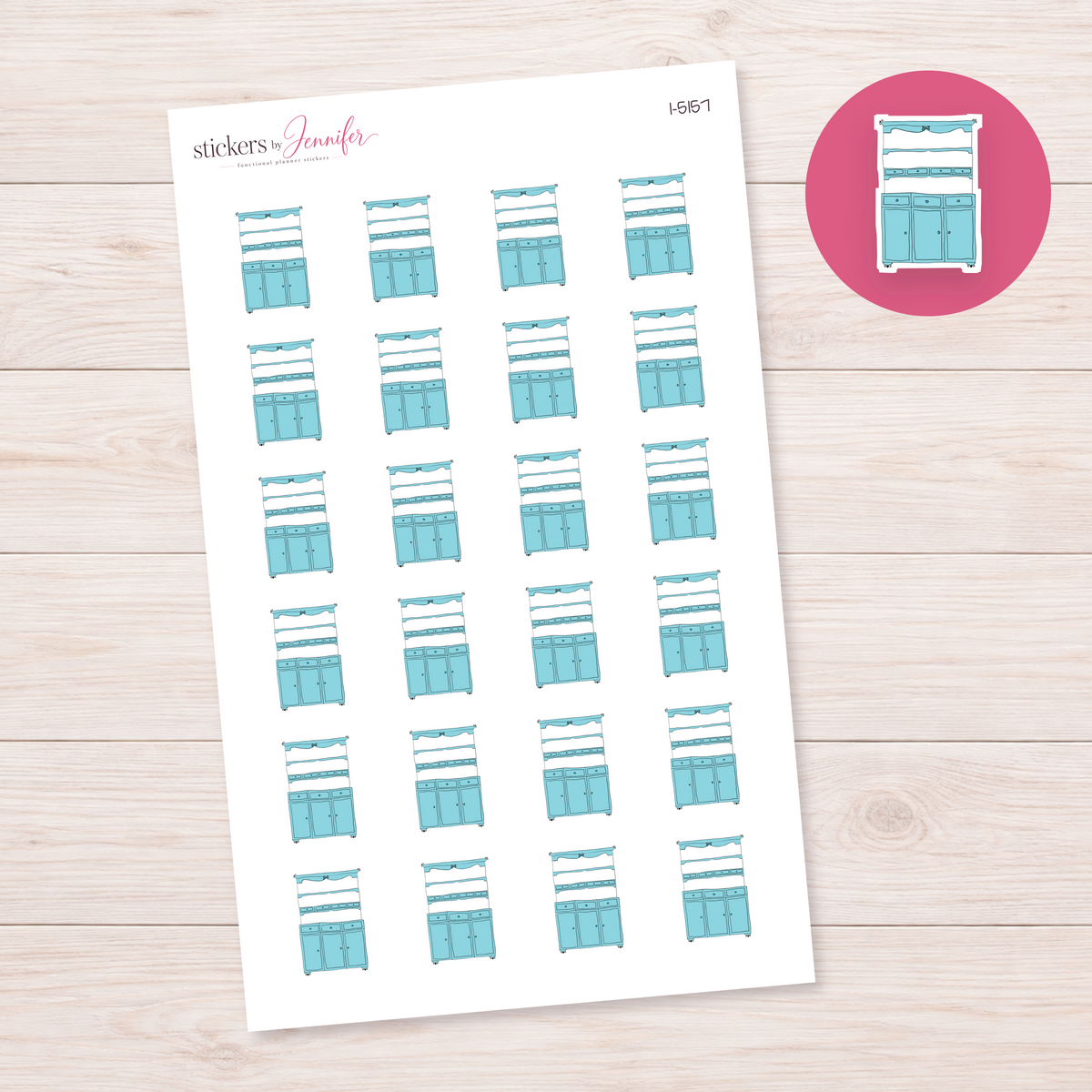 Blue Kitchen Hutch Planner Stickers | I-5157