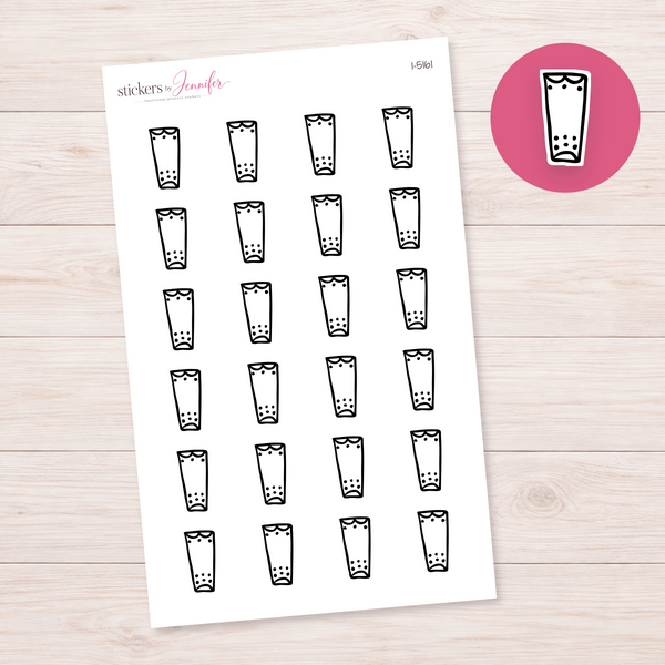 Drink Glass with Bubbles Planner Stickers | I-5161