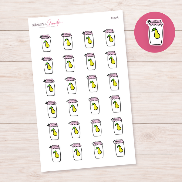 Pear Preserve Jar Planner Stickers | I-5169
