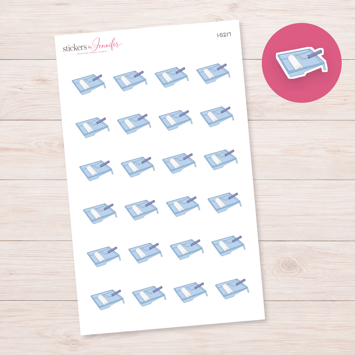 Blue Paint Roller Tray Planner Stickers | I-5217