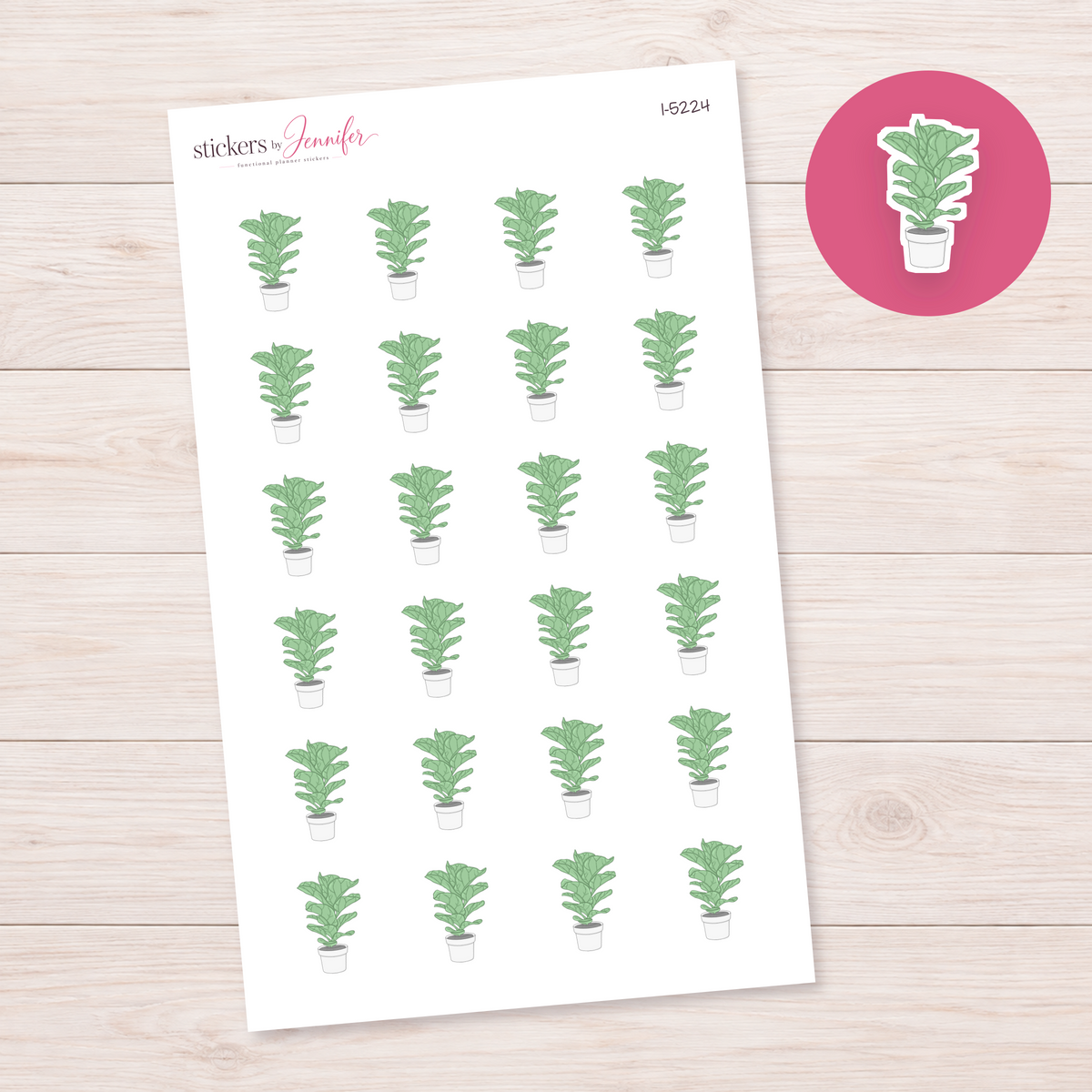 Broad-Leaf Potted Plant Planner Stickers | I-5224
