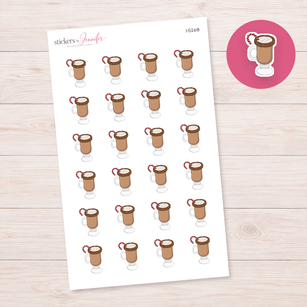 Candy Cane Cocoa Planner Stickers | I-5268