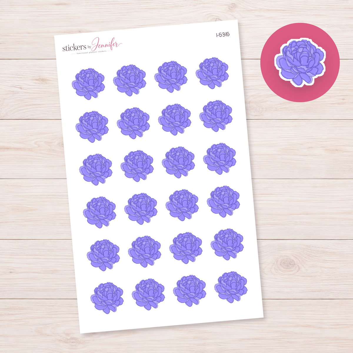 Purple Peony Planner Stickers | I-5315