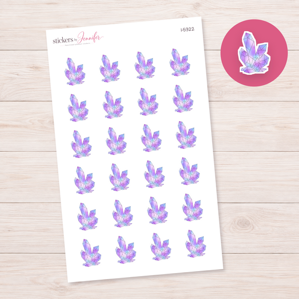 Pastel Crystal Cluster Planner Stickers | I-5322