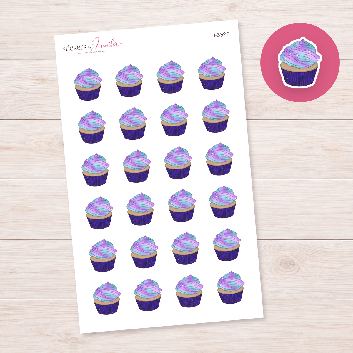 Galaxy Swirl Cupcake Planner Stickers | I-5335