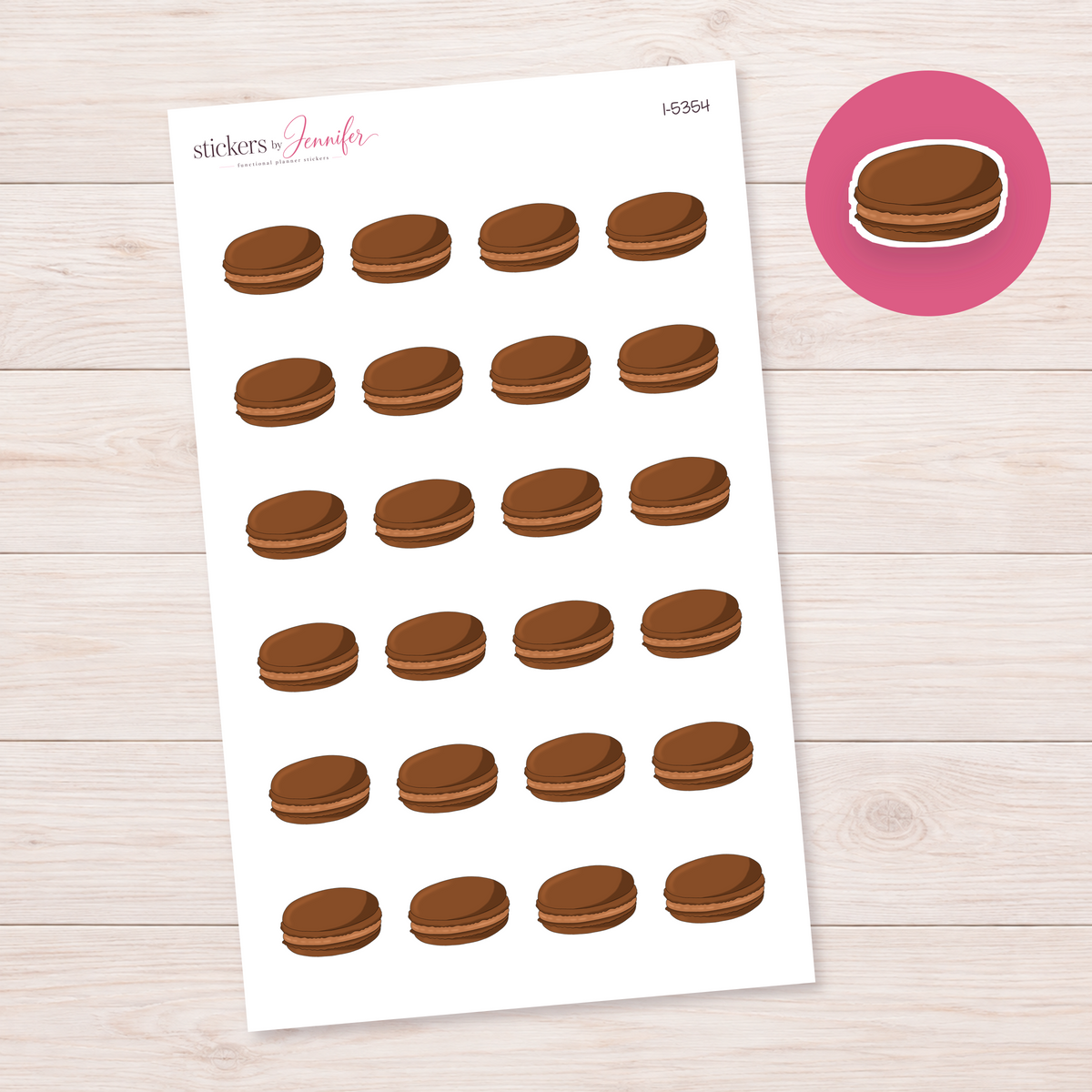 Chocolate Macaron Planner Stickers | I-5354