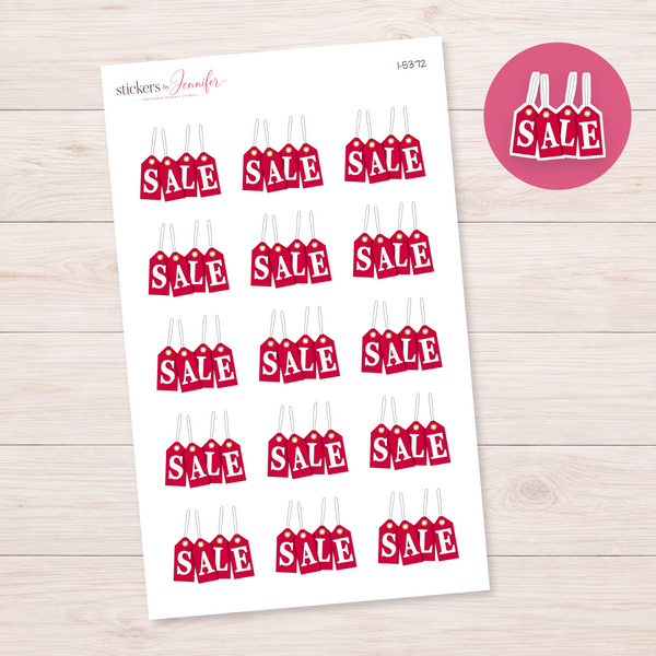 Red Sale Tag Banner Planner Stickers | I-5372