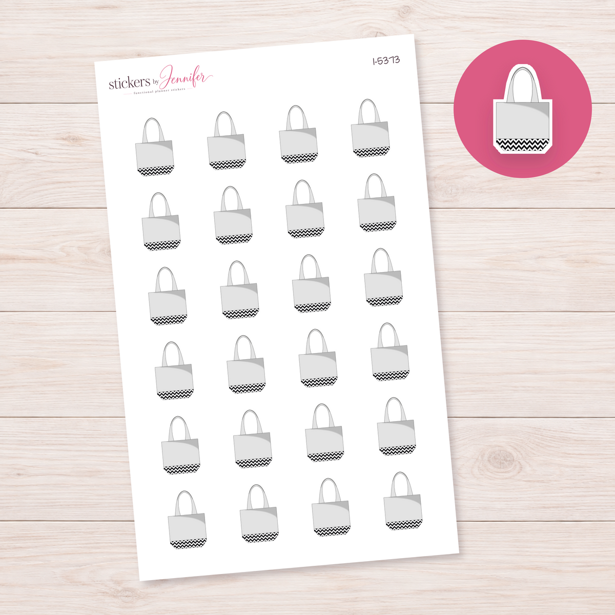 Gray Chevron Tote Planner Stickers | I-5373