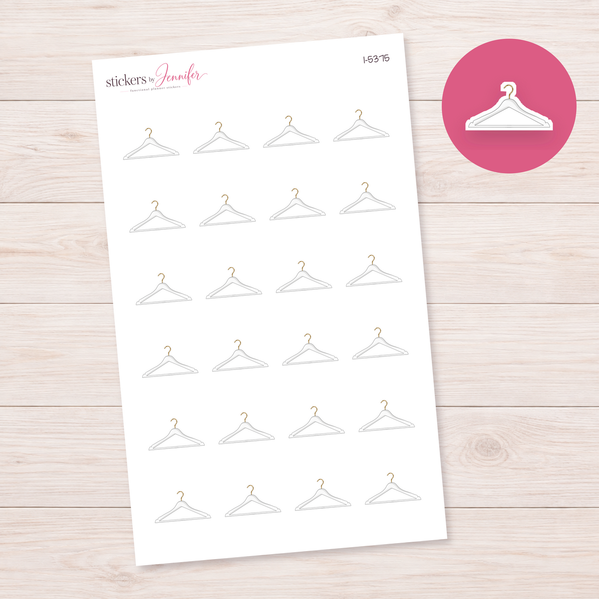 White Clothes Hanger Planner Stickers | I-5375