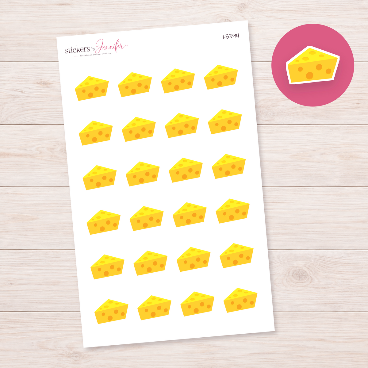 Cheese Wedge Planner Stickers | I-5394