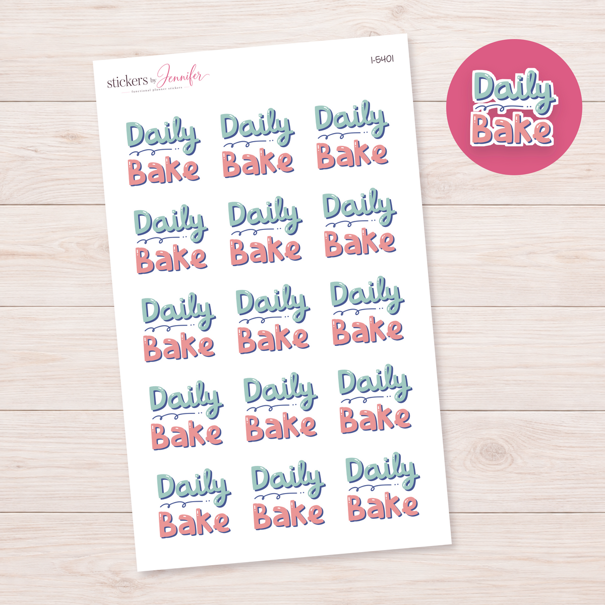 Daily Bake Lettering Planner Stickers | I-5401