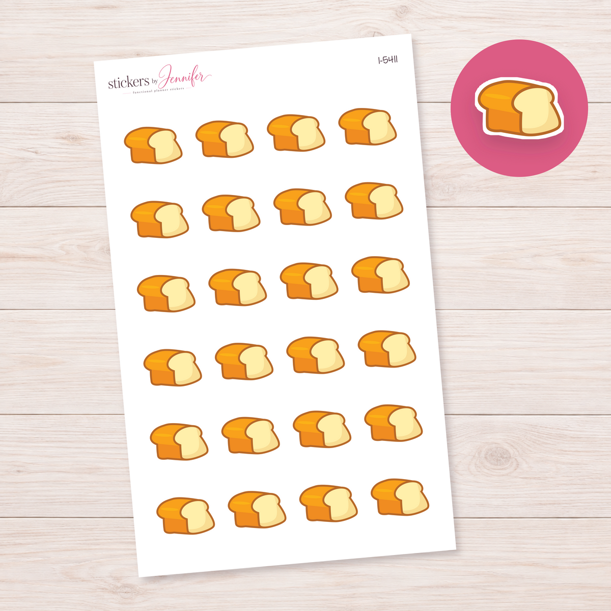 Bread Loaf and Slice Planner Stickers | I-5411