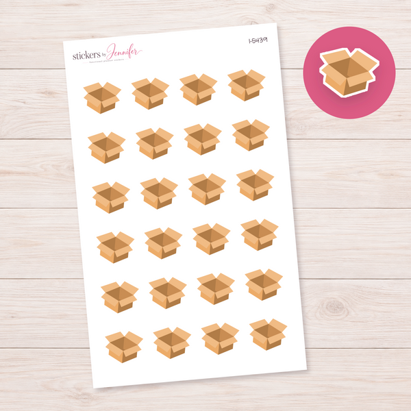 Open Cardboard Box Planner Stickers | I-5439