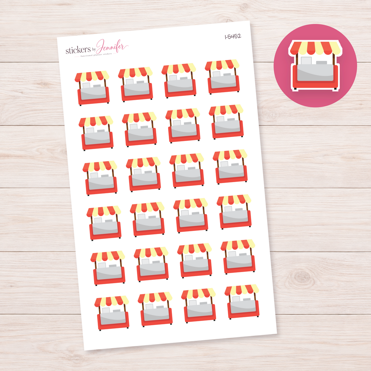 Striped Market Stall Planner Stickers | I-5452
