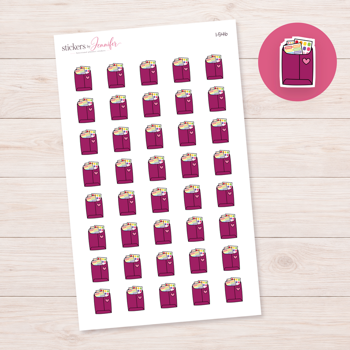 Berry Sticker Mail Envelope Planner Stickers | I-546